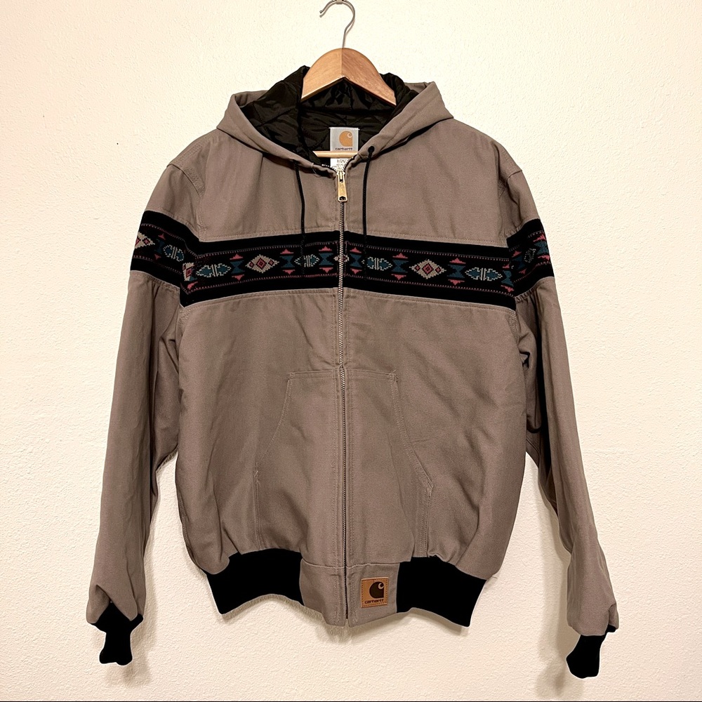 Carhartt Hooded Vintage Aztec Jacket sz X-Large NOS